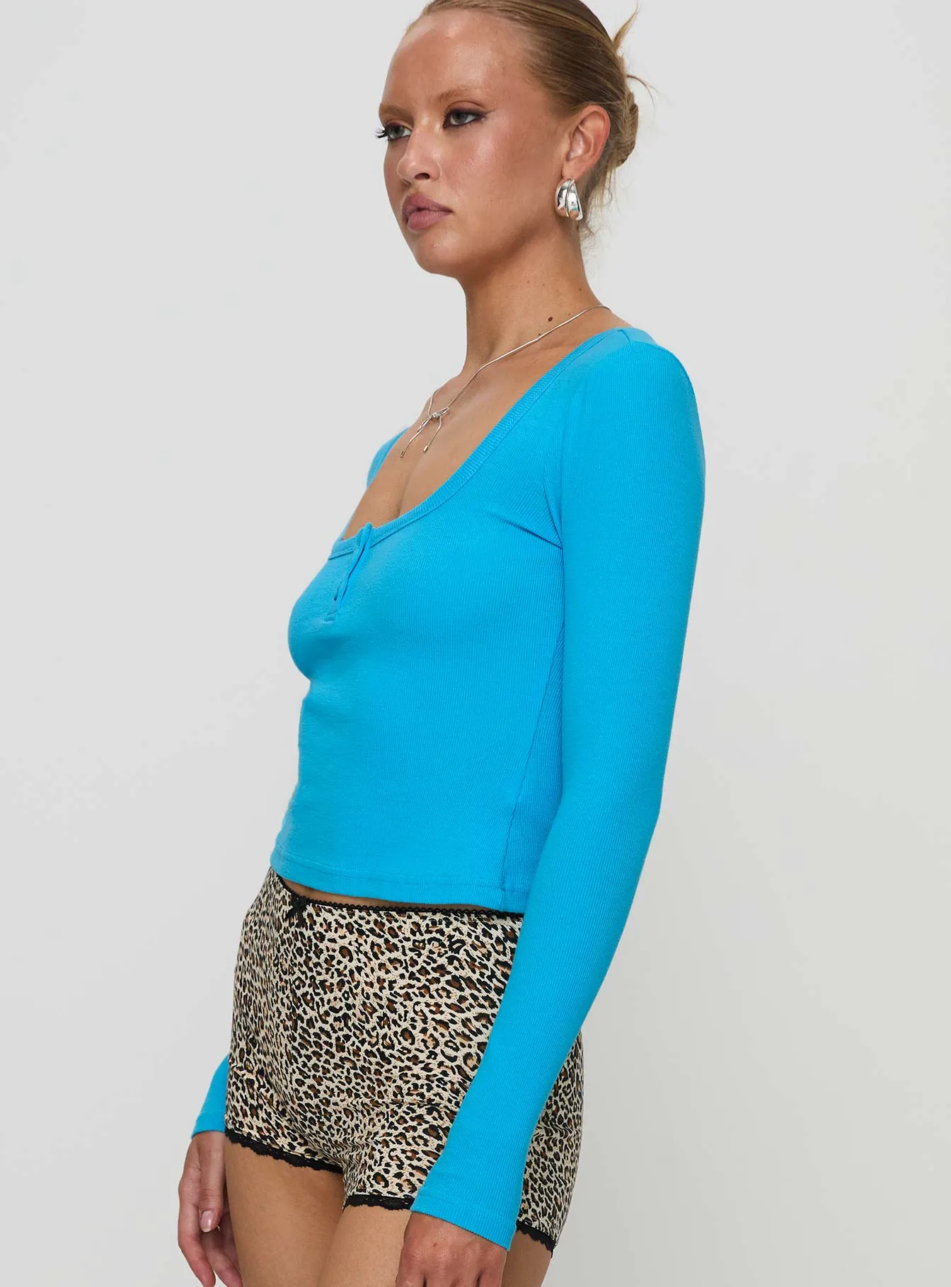 Daphine Long Sleeve Top Blue sold by Princess Polly product image thumbnail 4