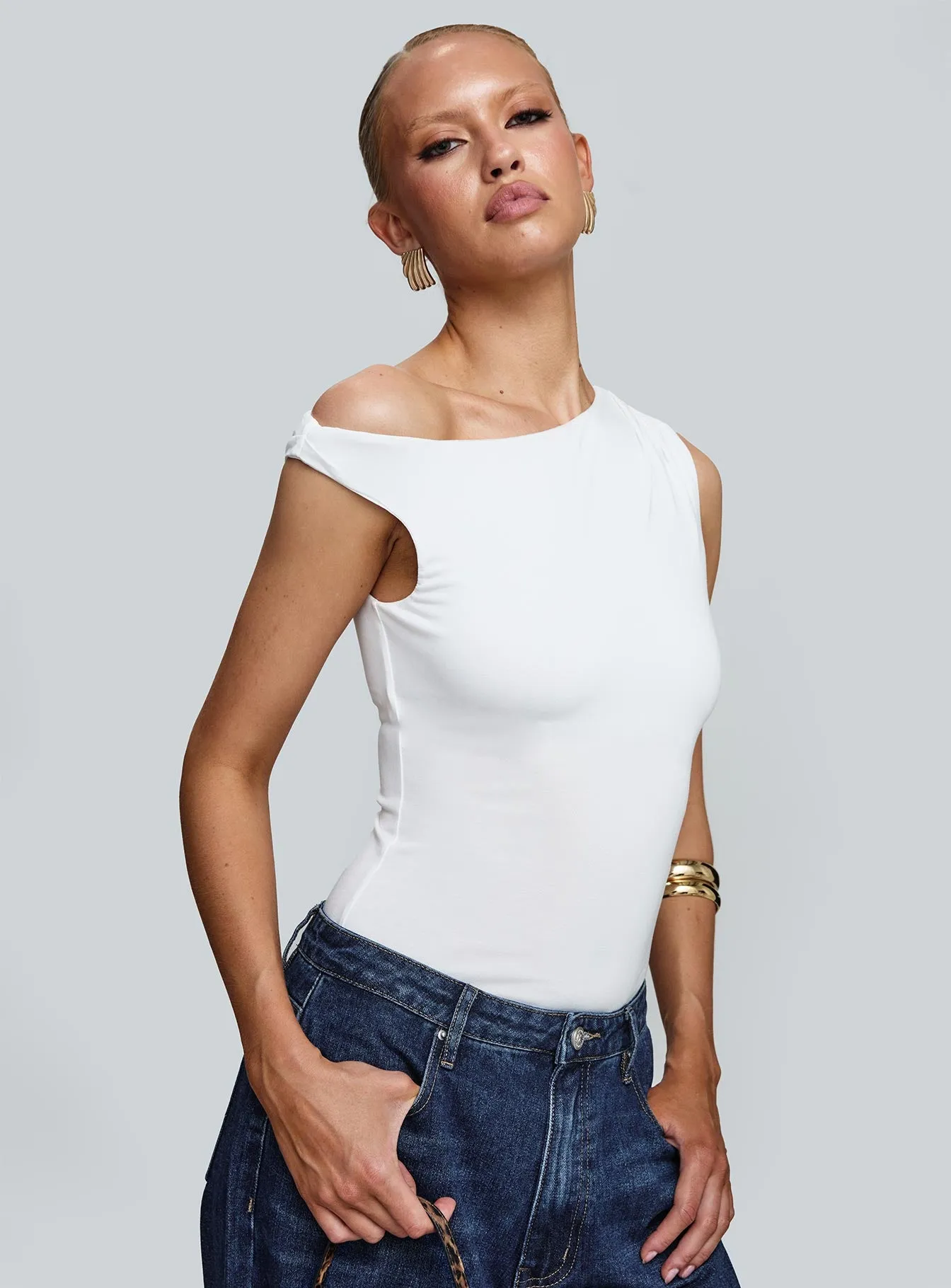 Miyako Bodysuit White sold by Princess Polly