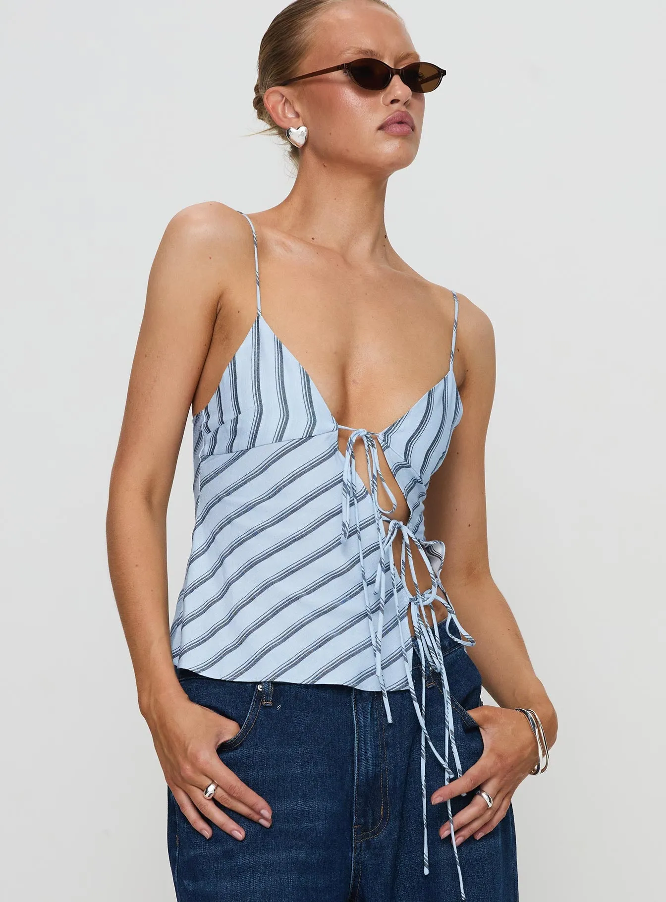 Mariah Top Blue Stripe sold by Princess Polly product image thumbnail 2