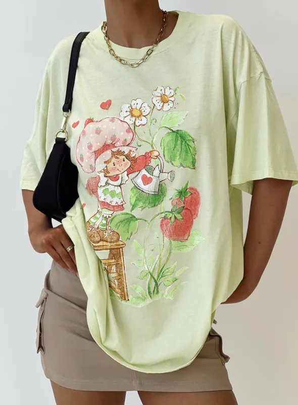 Strawberry Girl Oversized Tee Green sold by Princess Polly