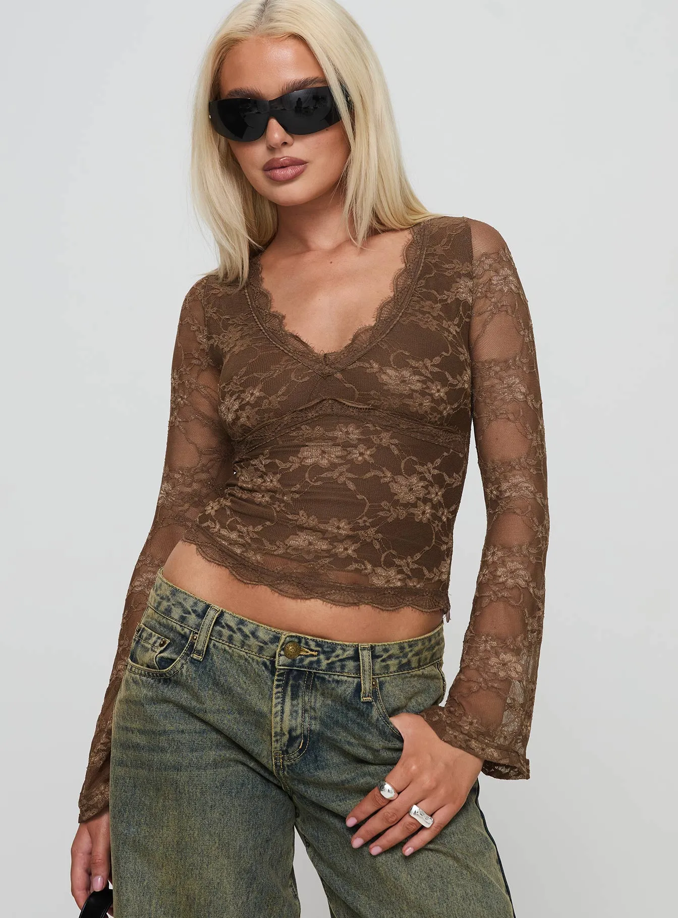 Pitter Long Sleeve Top Brown sold by Princess Polly product image thumbnail 2
