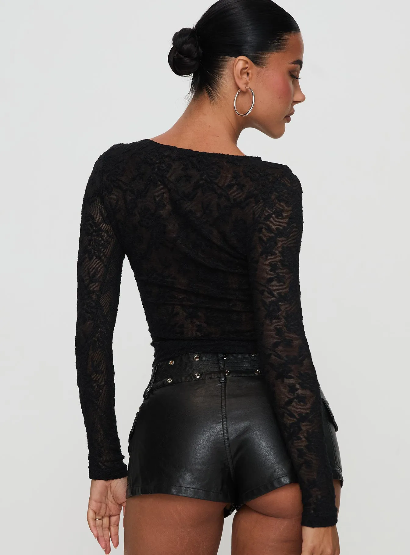 Martine Sheer Top Black sold by Princess Polly product image thumbnail 5