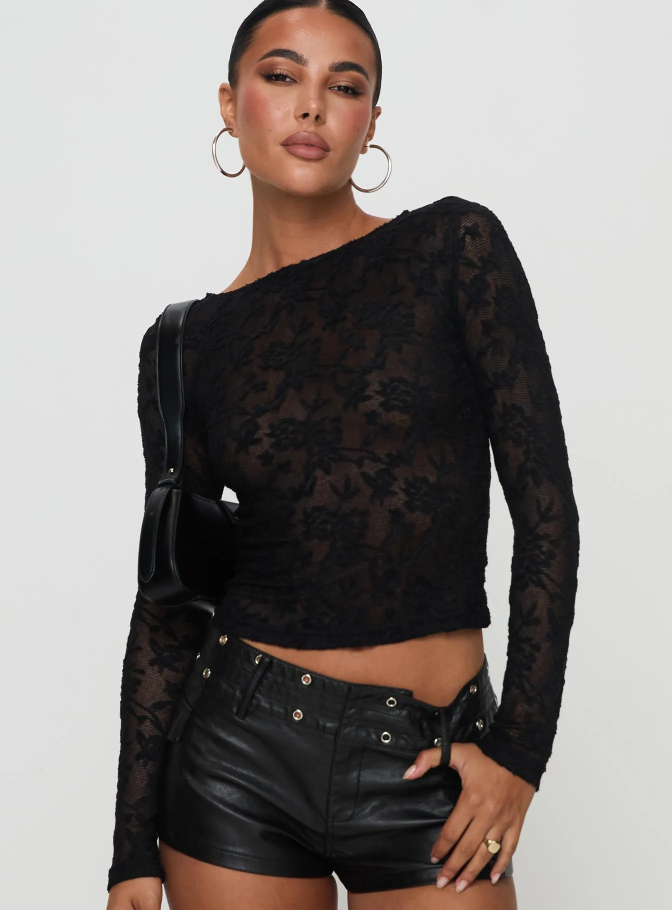 Martine Sheer Top Black sold by Princess Polly product image thumbnail 2