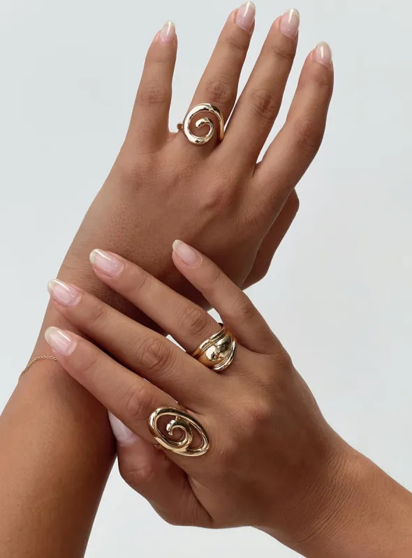 Sistine Ring Set Gold sold by Princess Polly