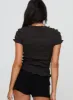 Romelle Shirred Top Black / Brown Plaid sold by Princess Polly