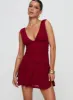 Taverna Plunge Mini Dress Red sold by Princess Polly