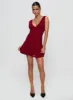 Taverna Plunge Mini Dress Red sold by Princess Polly