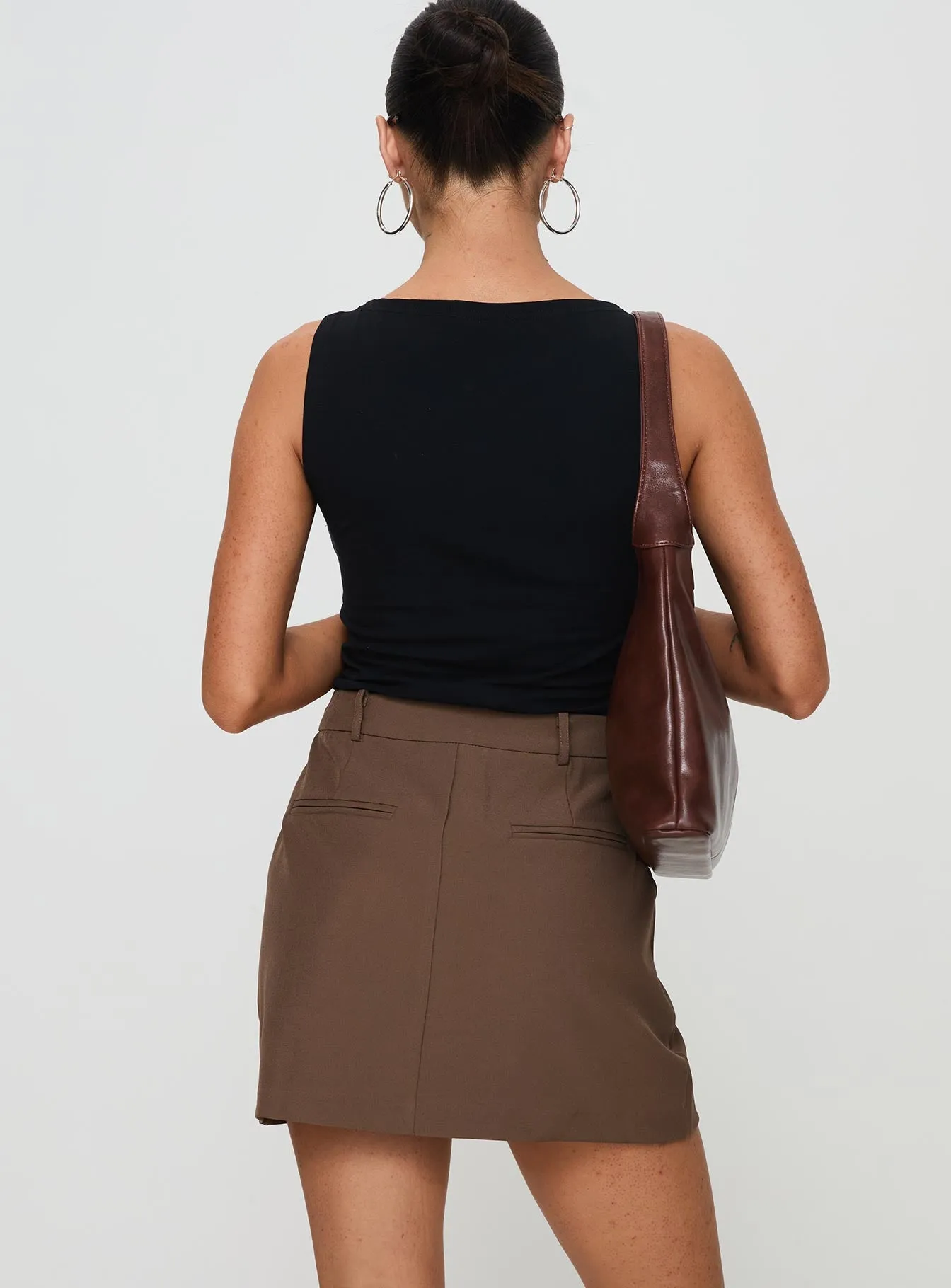 Sabyna Tailored Mini Skirt Brown sold by Princess Polly product image thumbnail 5
