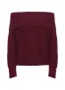 Parkley Boucle Off The Shoulder Sweater Burgundy sold by Princess Polly