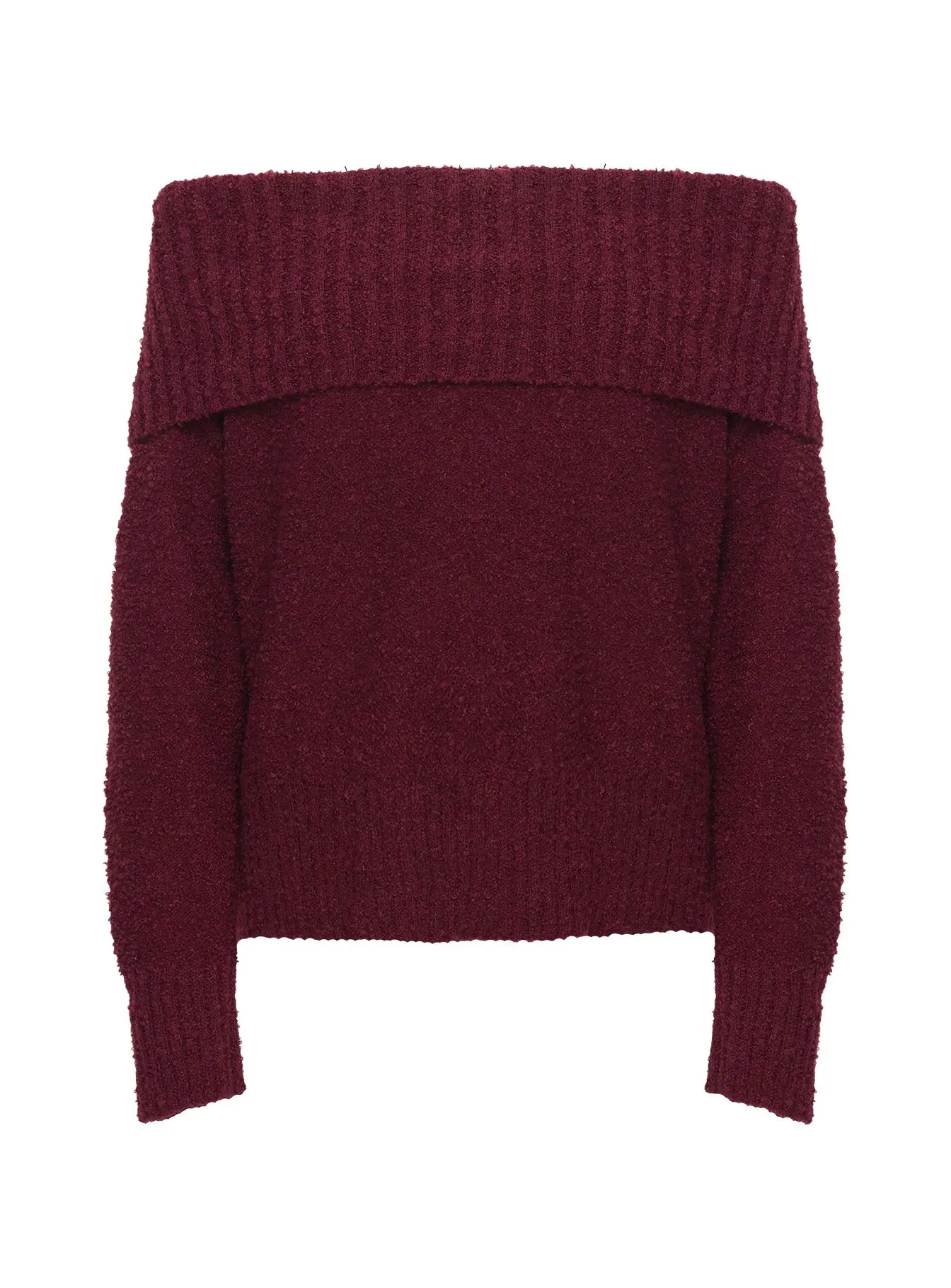 Parkley Boucle Off The Shoulder Sweater Burgundy sold by Princess Polly product image thumbnail 5