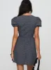 Nurture Bow Mini Dress Navy Check sold by Princess Polly