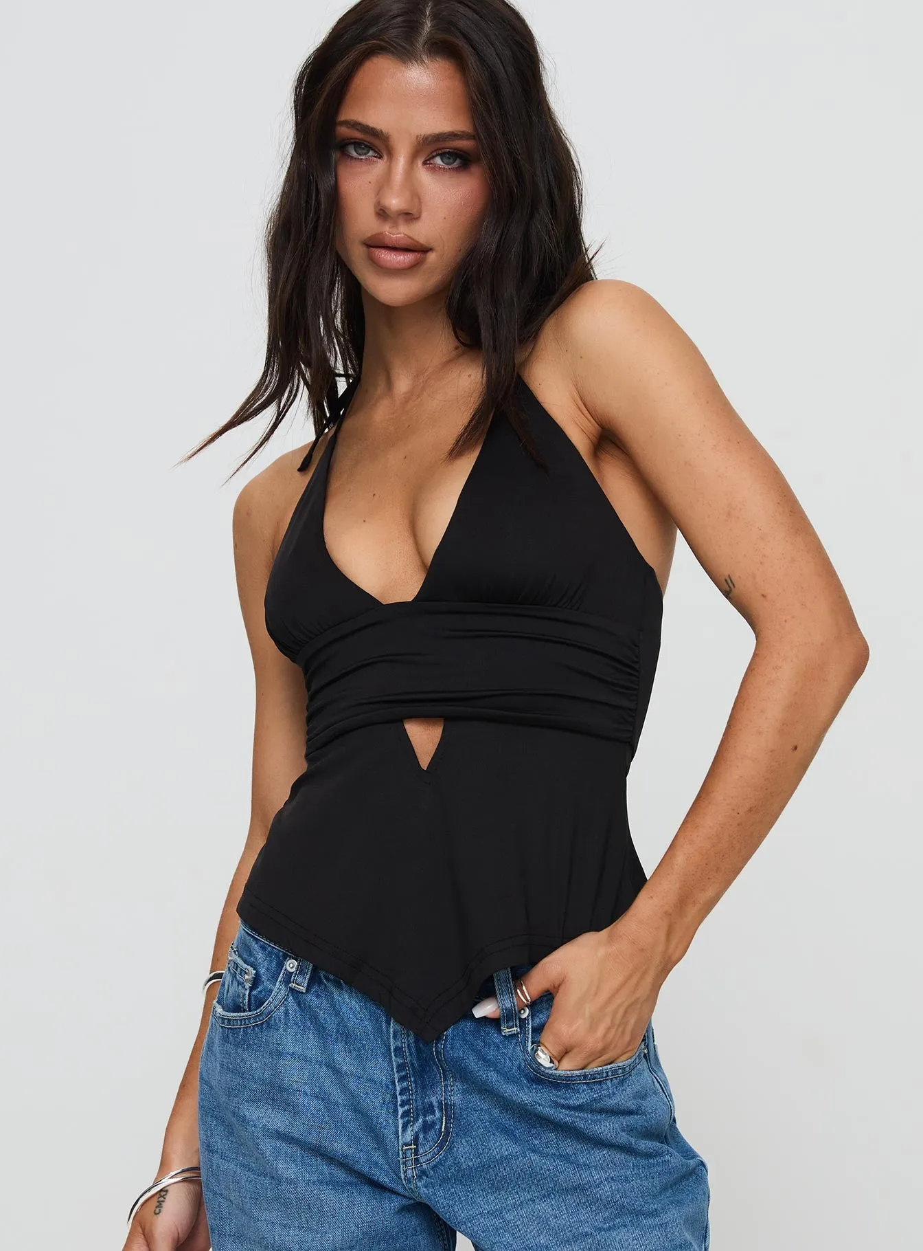 Averee Halter Top Black sold by Princess Polly product image thumbnail 2