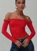 Dusky Long Sleeve Top Red sold by Princess Polly