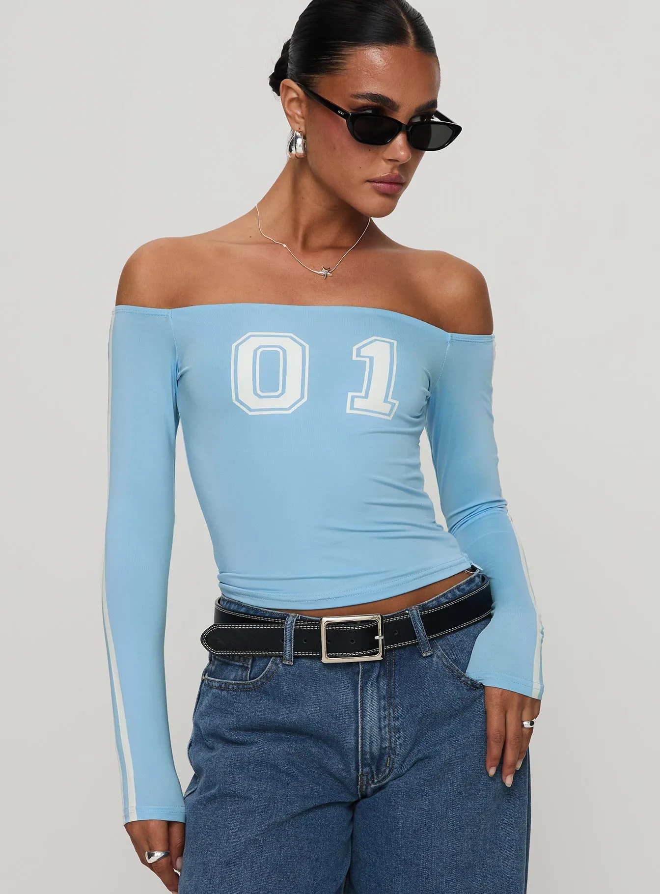 One And Only Long Sleeve Top Blue sold by Princess Polly product image thumbnail 2