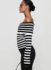 Danyel Off The Shoulder Sweater Black / White Stripe sold by Princess Polly