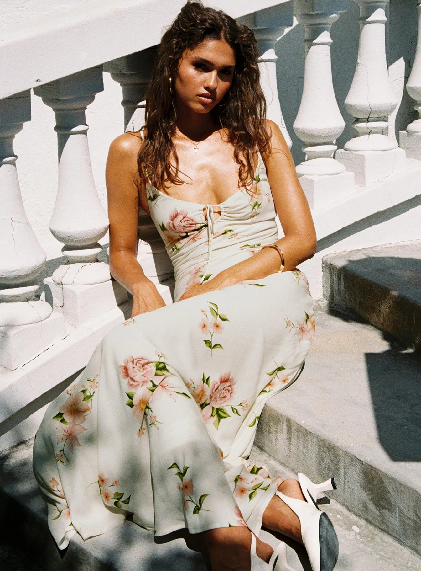 Lauraline Maxi Dress Cream / Floral sold by Princess Polly product image thumbnail 2