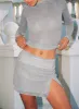 Flattered Shimmer Mini Skirt Silver sold by Princess Polly