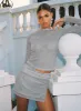 Flattered Shimmer Mini Skirt Silver sold by Princess Polly