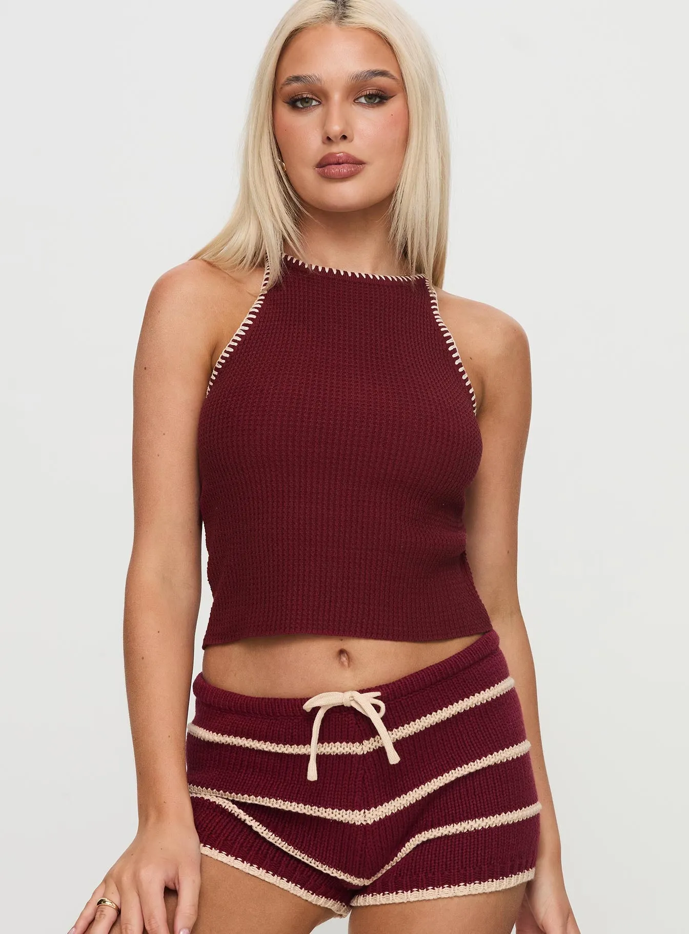 Arianell Knit Top Maroon sold by Princess Polly product image thumbnail 2