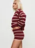 Read Your Mind Knit Short Maroon Stripe sold by Princess Polly