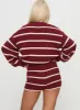 Read Your Mind Knit Short Maroon Stripe sold by Princess Polly