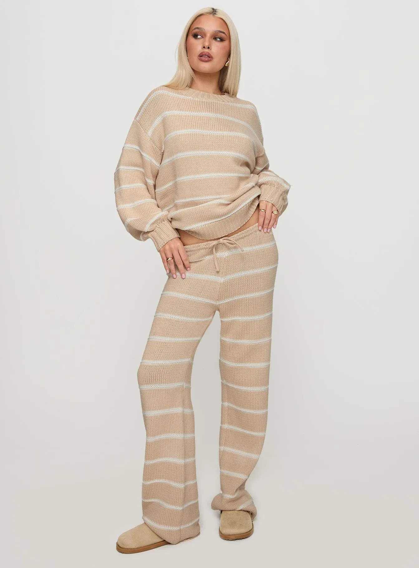 Read Your Mind Knit Sweater Cream Stripe sold by Princess Polly product image thumbnail 3