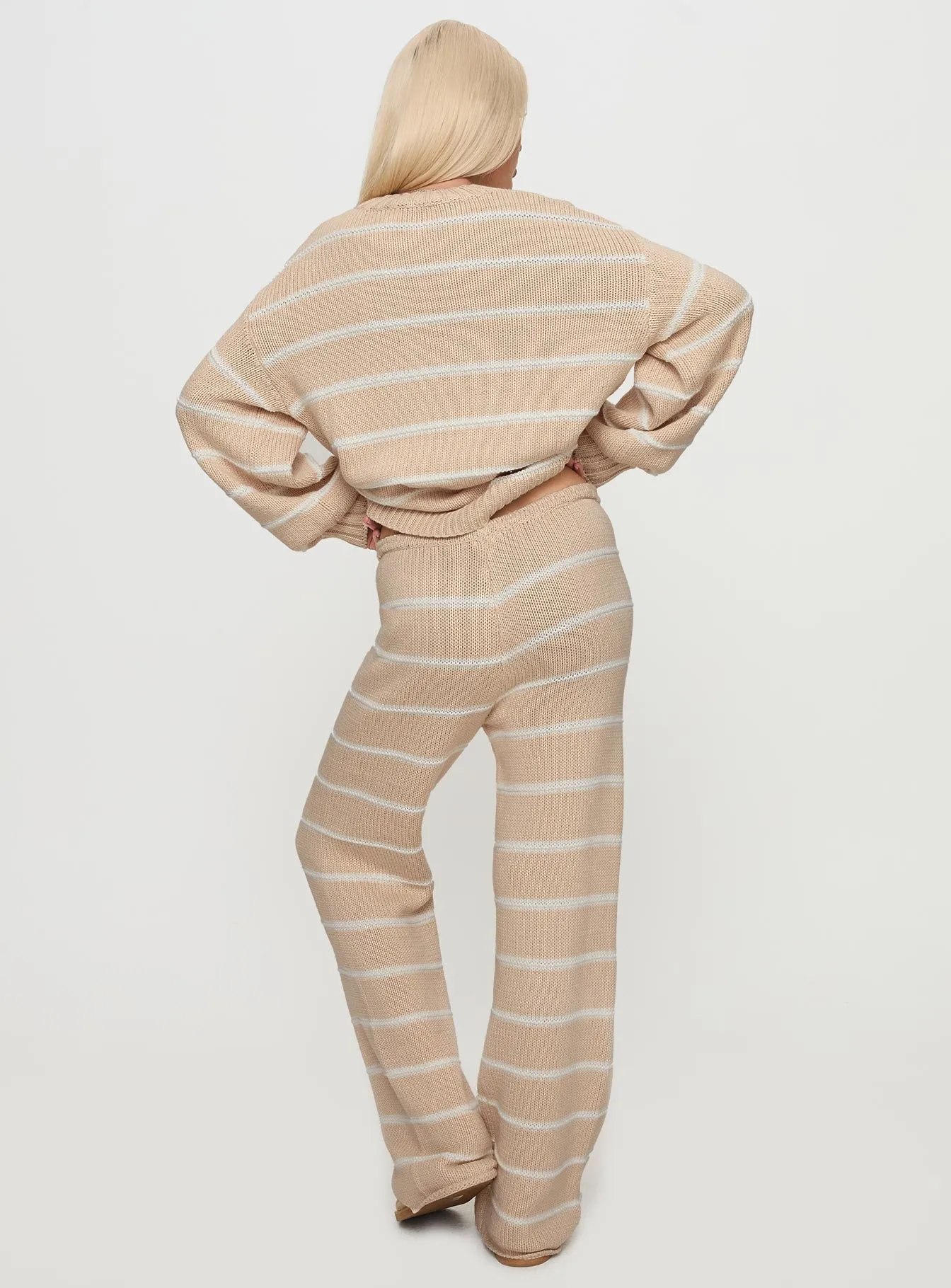 Read Your Mind Knit Pant Cream Stripe sold by Princess Polly product image thumbnail 5
