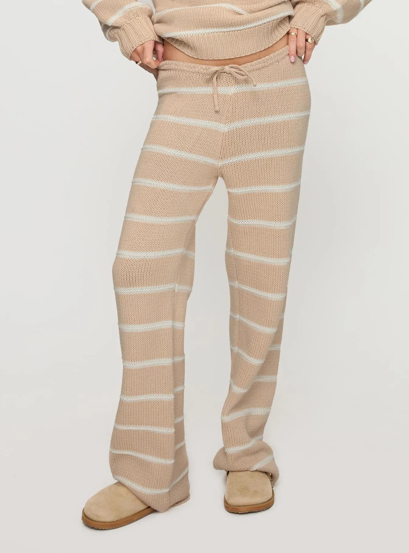 Read Your Mind Knit Pant Cream Stripe sold by Princess Polly product image thumbnail 2