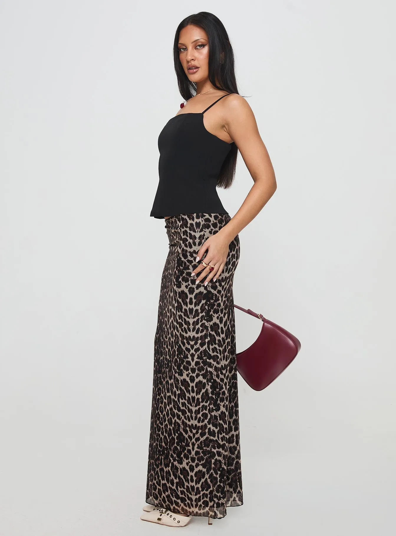 Ergo Maxi Skirt Leopard Tall sold by Princess Polly product image thumbnail 4