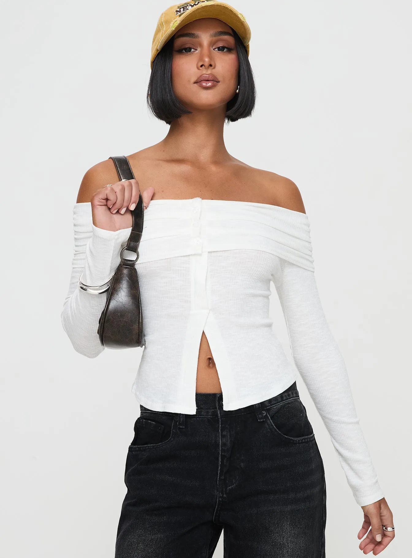 Victorea Off Shoulder Top White sold by Princess Polly product image thumbnail 2