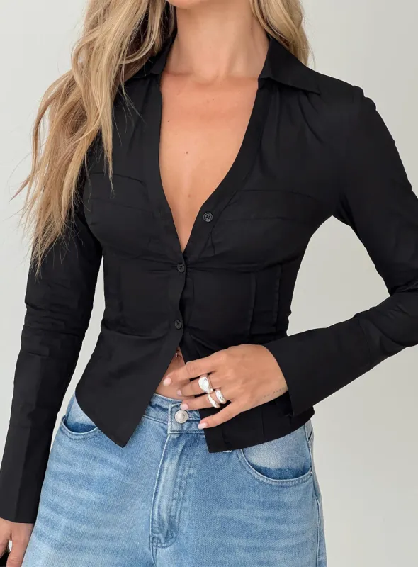 Zifa Shirt Black sold by Princess Polly