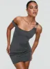 True Desires One Shoulder Mini Dress Grey sold by Princess Polly