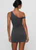 True Desires One Shoulder Mini Dress Grey sold by Princess Polly