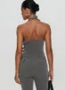 Calexico Buckle Halter Top Grey Pinstripe sold by Princess Polly