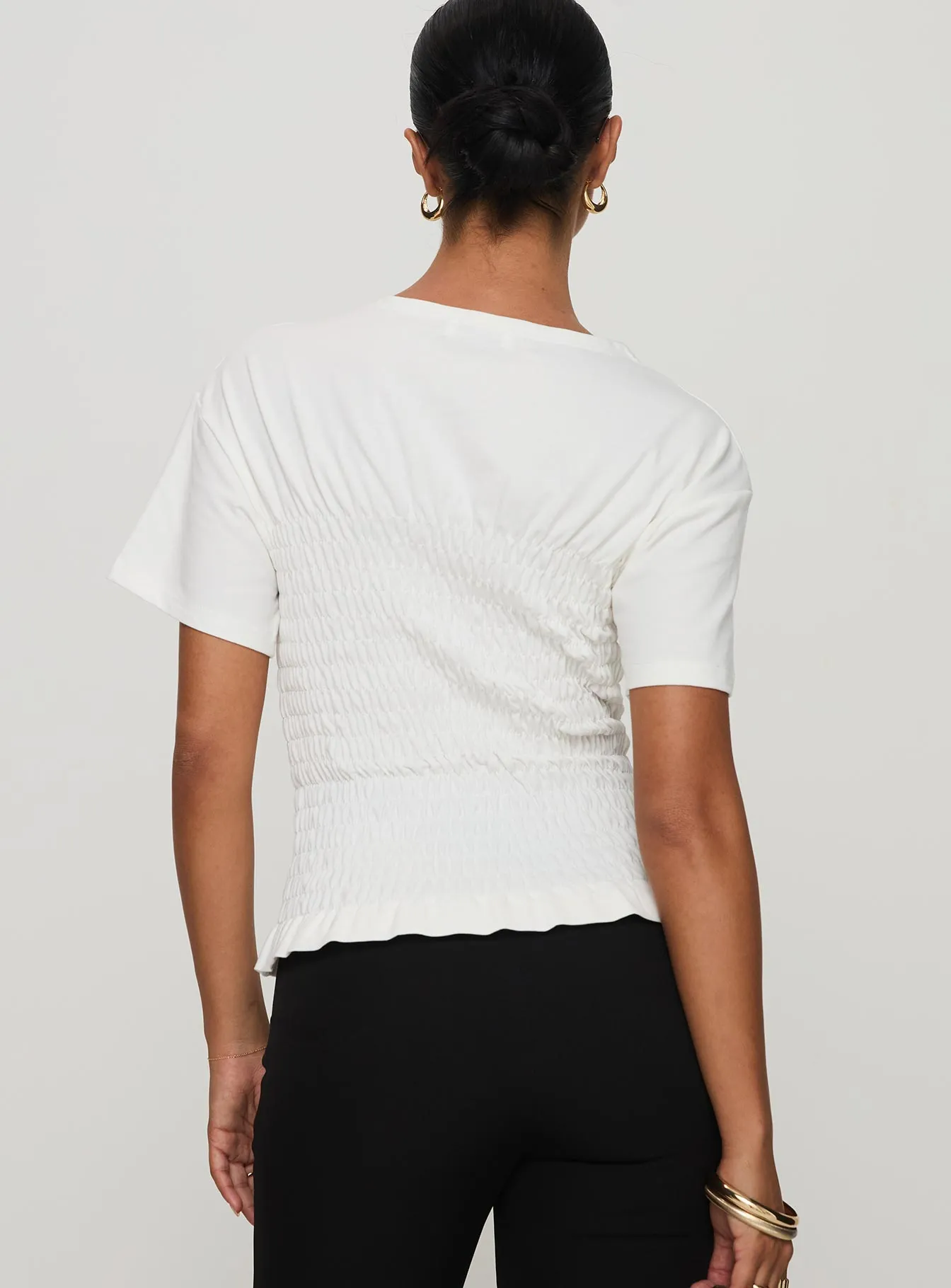 Maybe Tomorrow Ruched Top White sold by Princess Polly product image thumbnail 5