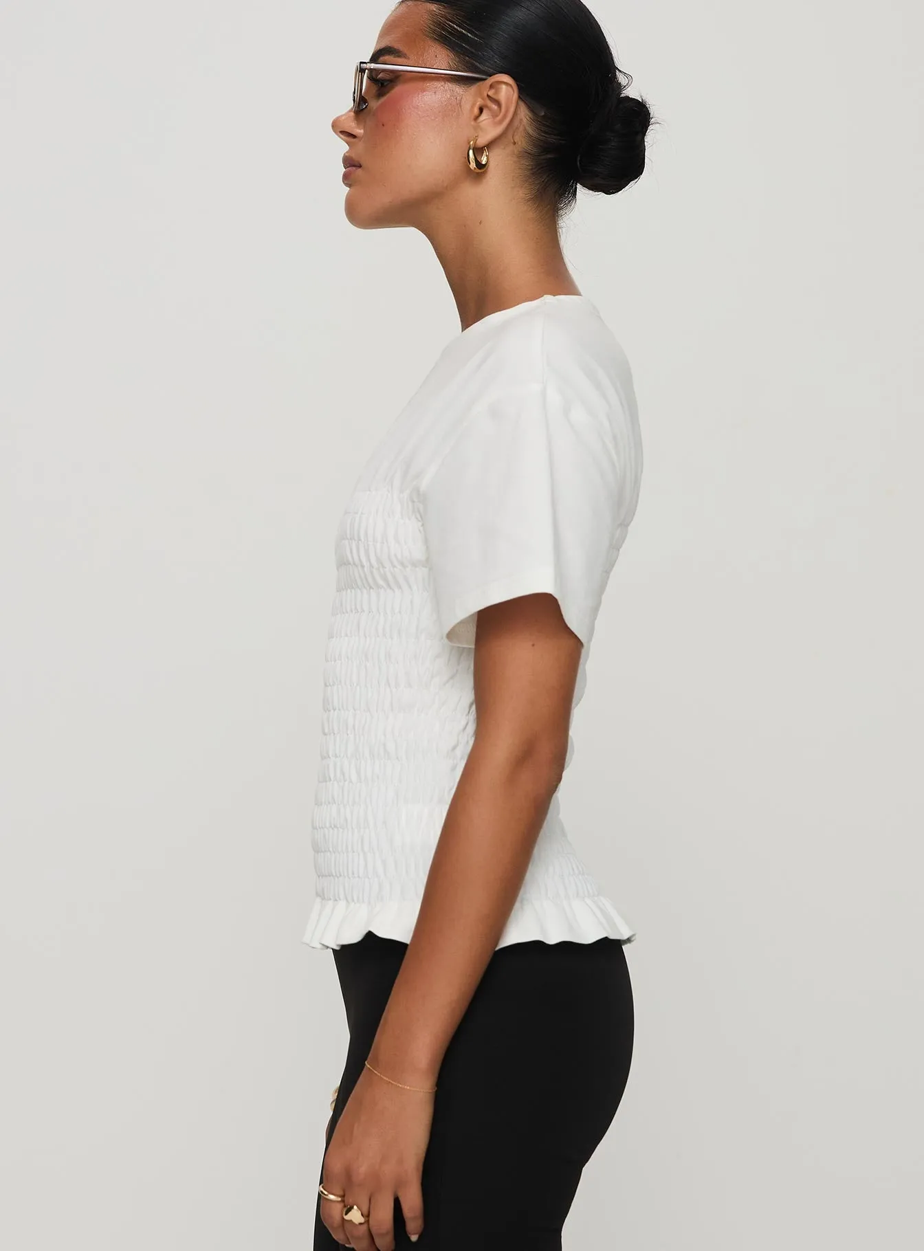 Maybe Tomorrow Ruched Top White sold by Princess Polly product image thumbnail 4