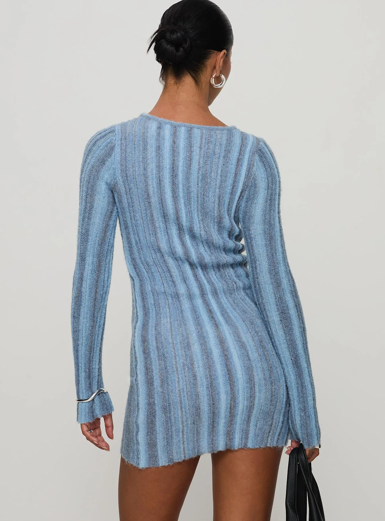 Postcodes Long Sleeve Mini Dress Blue sold by Princess Polly product image thumbnail 4