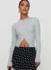 Suzu Long Sleeve Knit Top Grey sold by Princess Polly