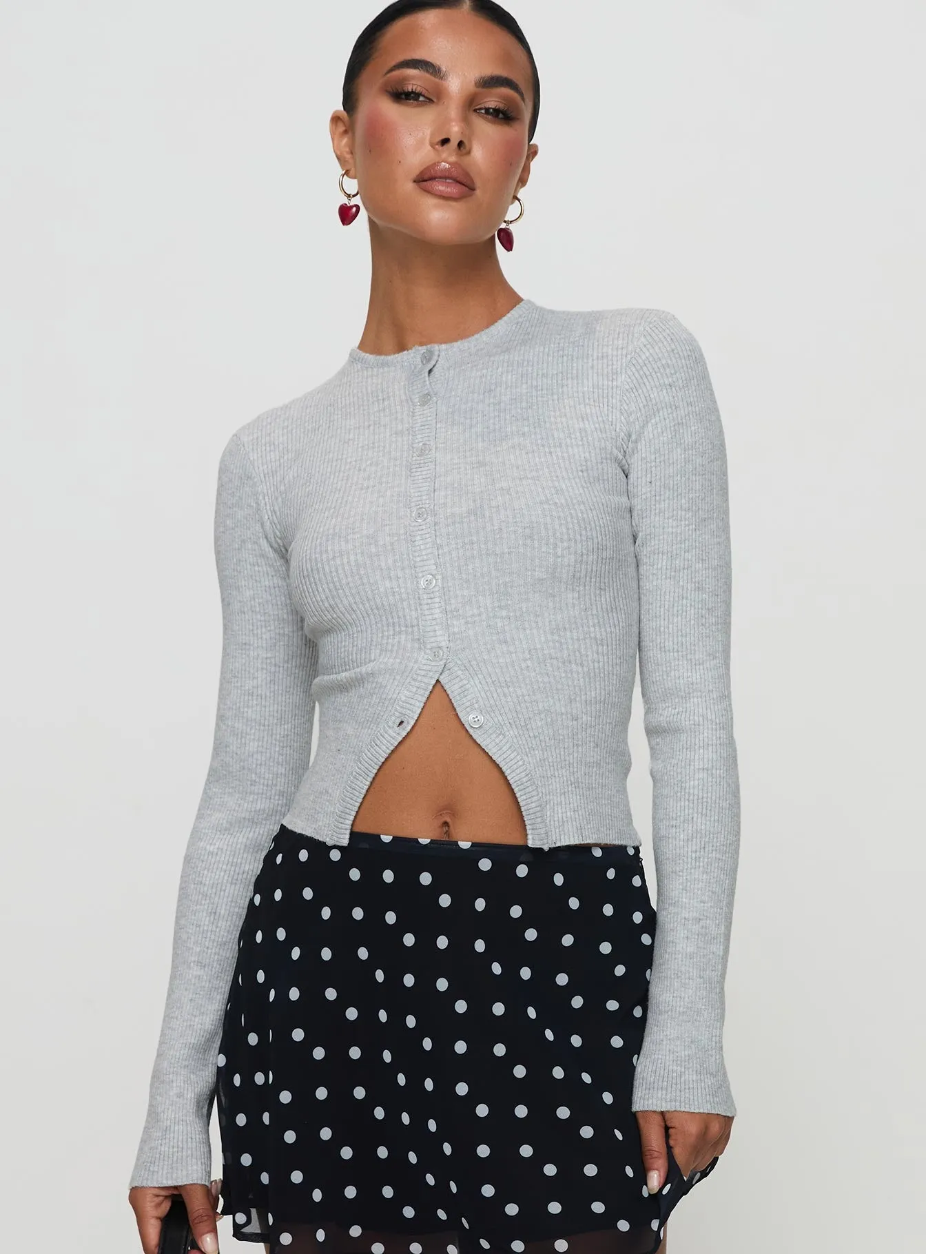 Suzu Long Sleeve Knit Top Grey sold by Princess Polly product image thumbnail 2