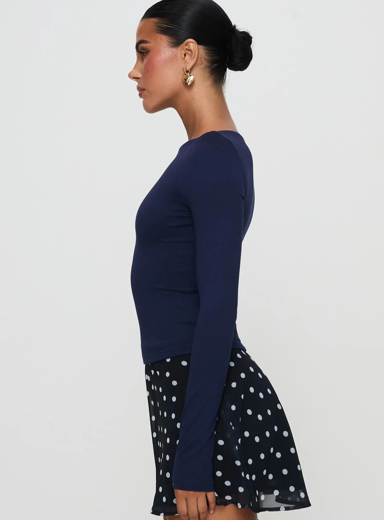 Nikoli Long Sleeve Top Navy sold by Princess Polly product image thumbnail 3