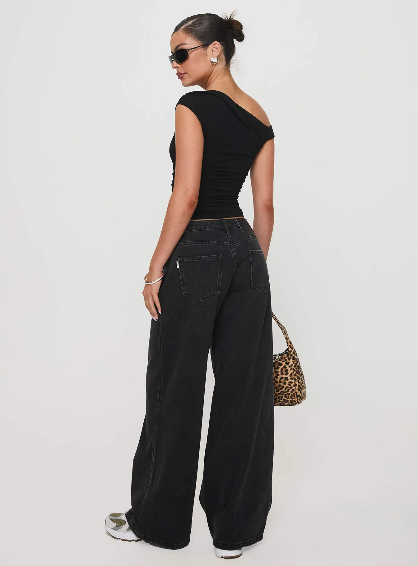 Ramos Low Rise Denim Jeans Washed Black Tall sold by Princess Polly product image thumbnail 5