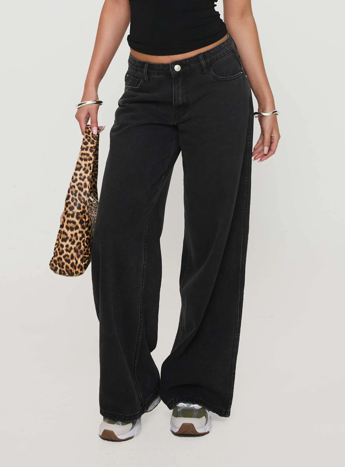 Ramos Low Rise Denim Jeans Washed Black Tall sold by Princess Polly product image thumbnail 2