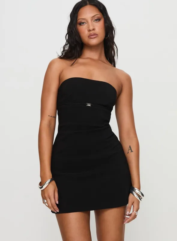 Role Model Strapless Playsuit Black sold by Princess Polly