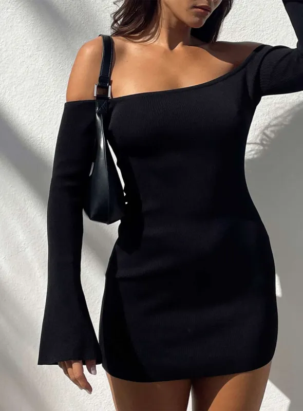 Parisa Long Sleeve Mini Dress Black Tall sold by Princess Polly