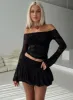 French Exit Bubble Hem Skort Black sold by Princess Polly