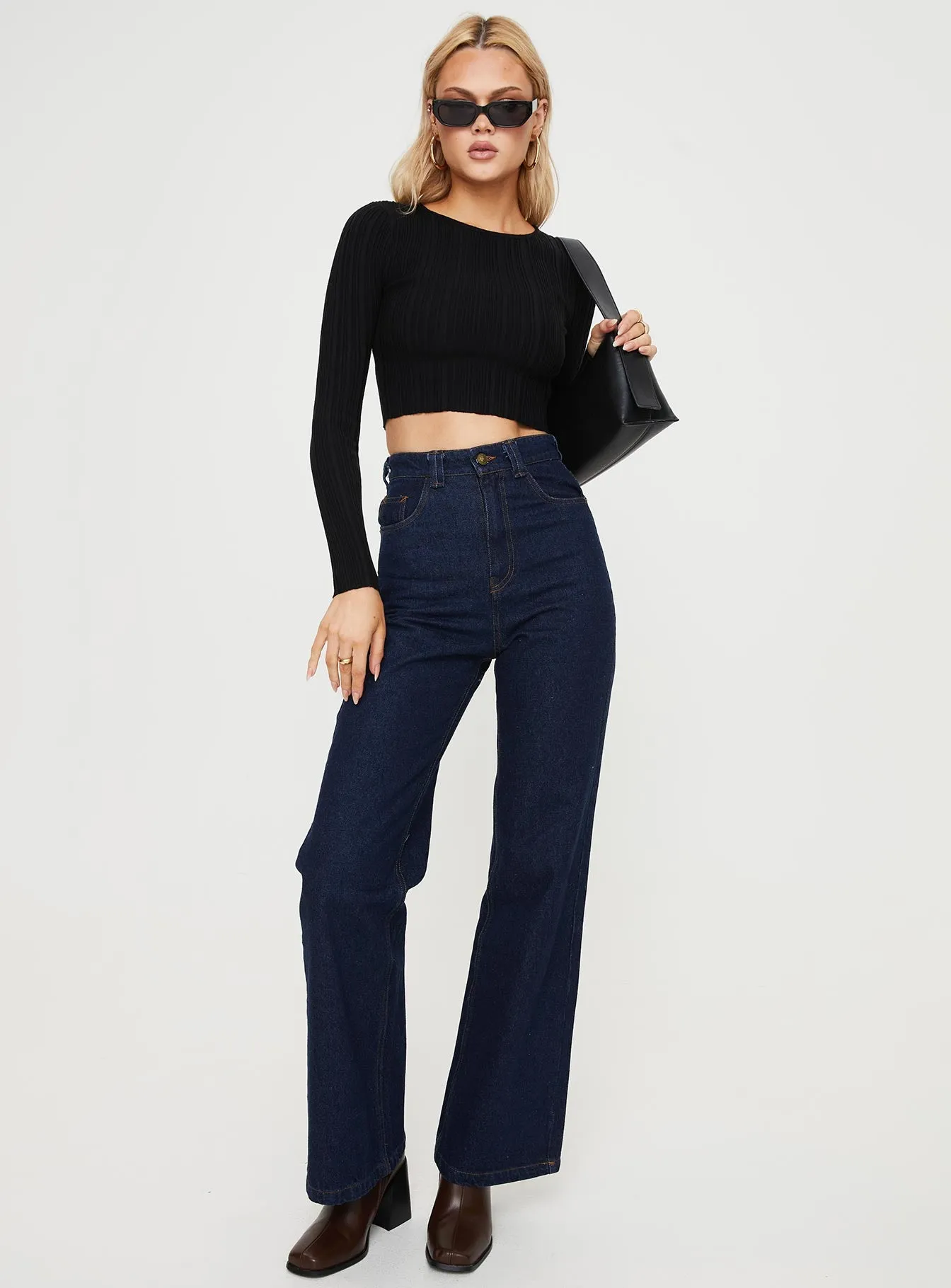 Zephee Wide Leg Jeans Dark Wash sold by Princess Polly product image thumbnail 3