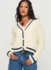 Tavian Knit Cardigan Navy / Cream sold by Princess Polly