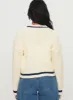 Tavian Knit Cardigan Navy / Cream sold by Princess Polly