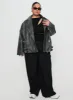 Magnets Faux Leather Jacket Washed Charcoal Curve sold by Princess Polly