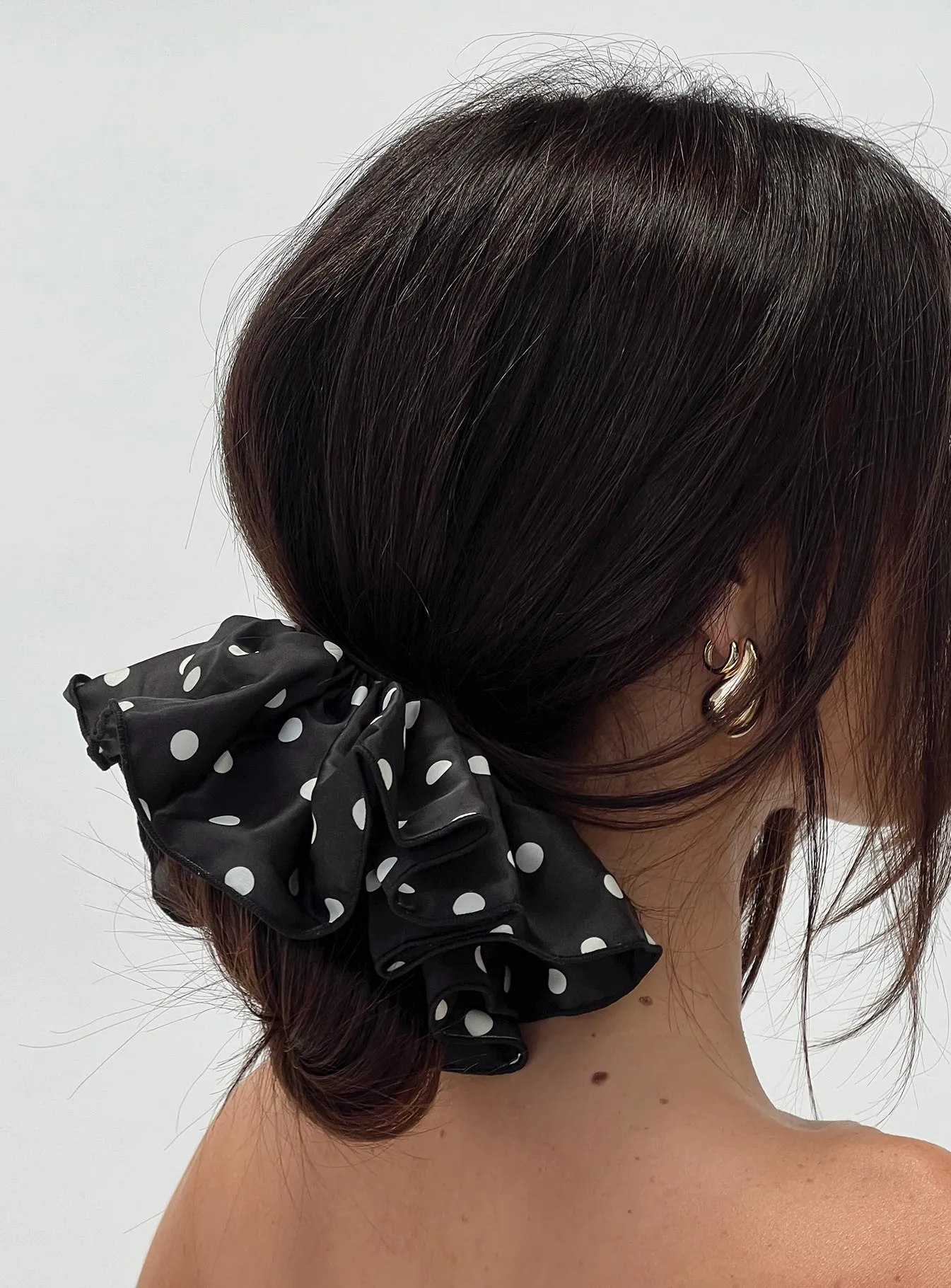 Yennifer Polka Scrunchie Black sold by Princess Polly